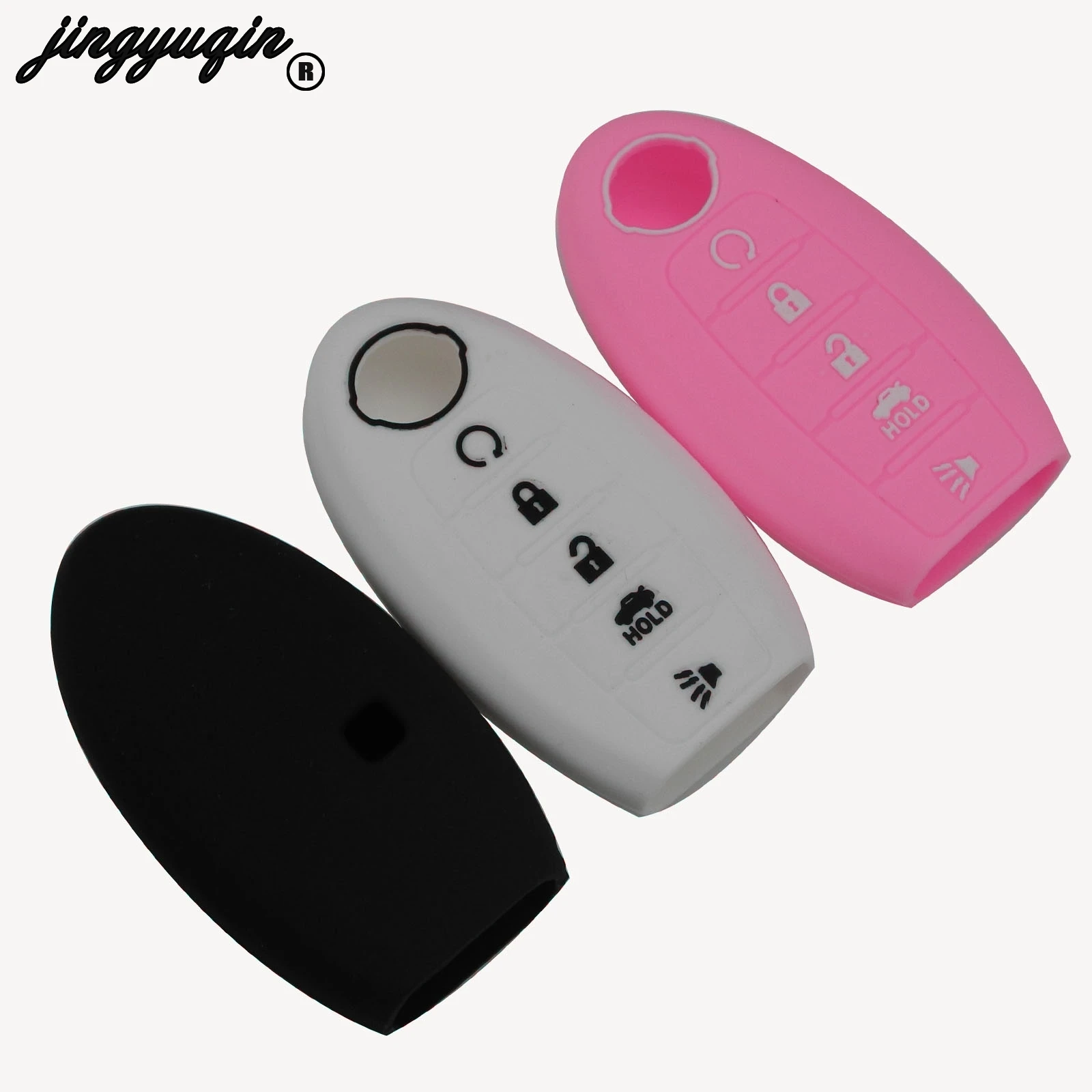 jingyuqin 5 Button Silicone Car Key Case Smart Keyless Remote Cover For Nissan Altima Maxima Infiniti EX FX G37 Q60 QX50 QX70
jingyuqin 5 Button Silicone Car Key Case Smart Keyless Remote Cover For Nissan Altima Maxima Infiniti EX FX G37 Q60 QX50 QX70