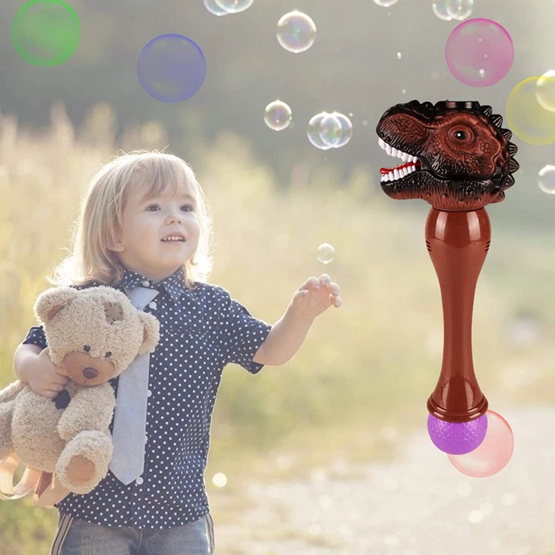 Dinosaur Handheld Electric Bubble Machine Bubble Wand Automatic T Rex Bubble Blower
Dinosaur Handheld Electric Bubble Machine Bubble Wand Automatic T Rex Bubble Blower