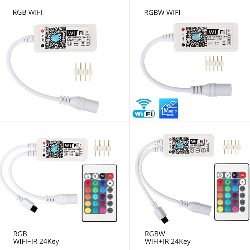 Magic Home Wifi Led Strip Light 5050 300LEDs RGB/RGBW/RGBWW Flexible Tape Lights With 24Key Remote Control APP for Alexa Google | Освещение