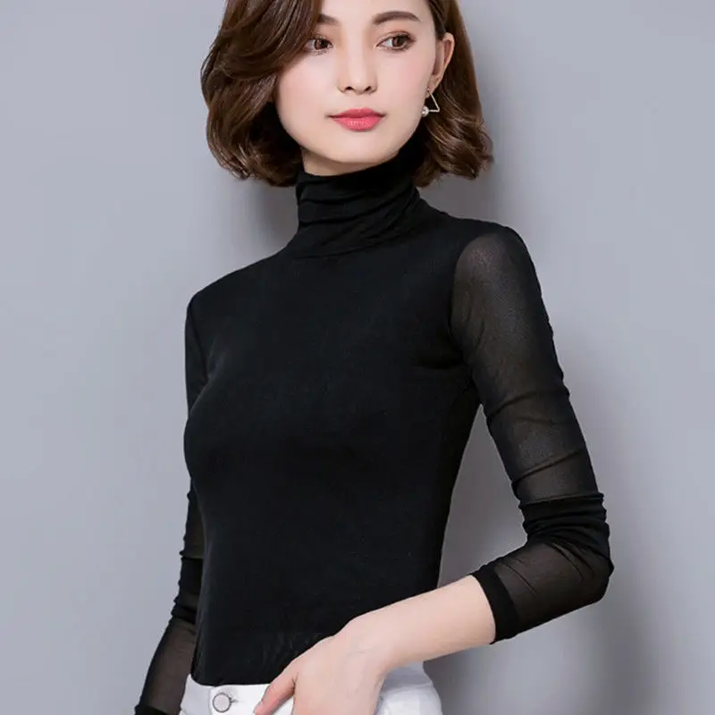 2020 New Women Autumn Korean Fashion Tunic Blouse Shirts Female Long Sleeve Mesh Turtleneck Solid Color Shirts Tops A338
2020 New Women Autumn Korean Fashion Tunic Blouse Shirts Female Long Sleeve Mesh Turtleneck Solid Color Shirts Tops A338