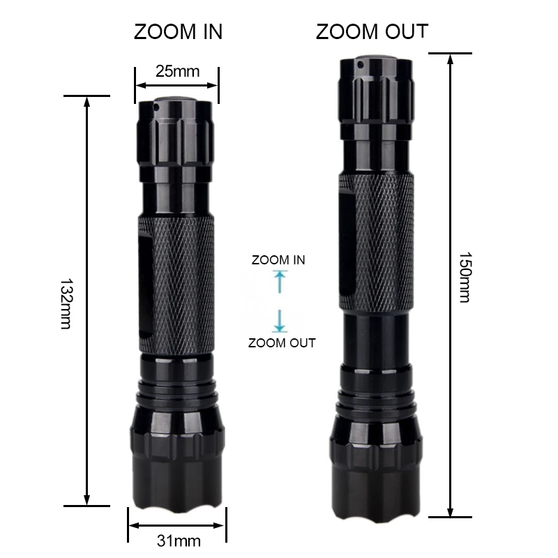 Vastfire 501B IR850nm Zoomable Focus Flashlight LED Infrared Radiation Night Vision Hunting Torch+Mount+Switch+18650+Charger+Box | Лампы и