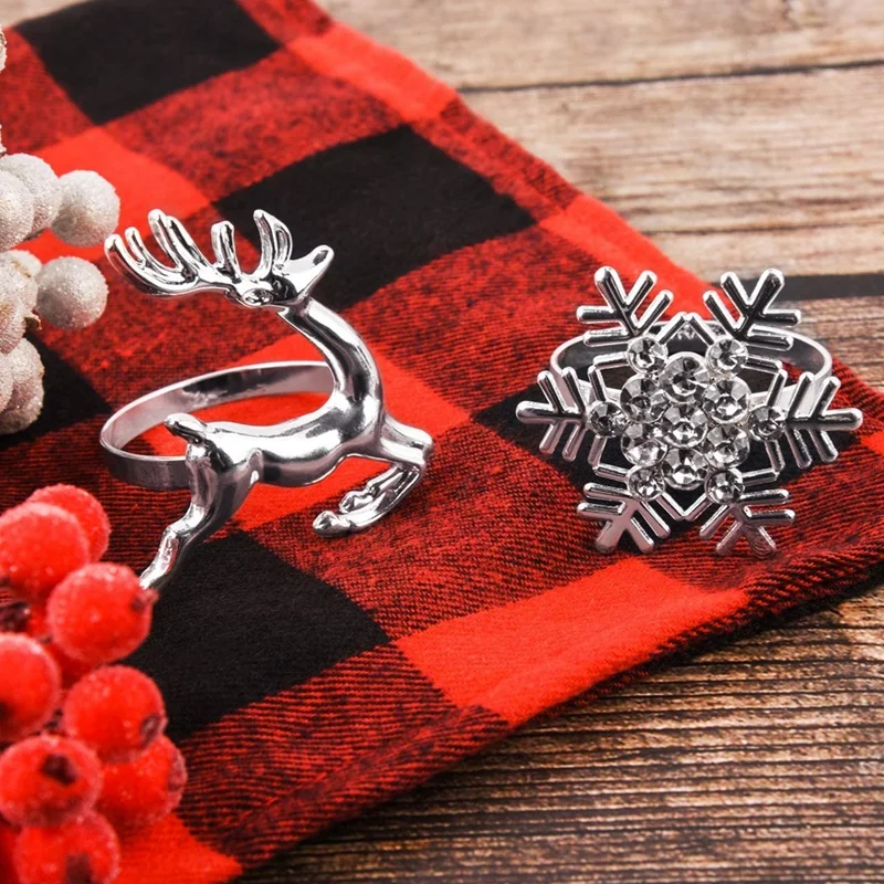 Christmas Napkin Rings Set of 12 Pieces Rhinestone Snowflake Napkin Rings and Deer Napkin Rings
Christmas Napkin Rings Set of 12 Pieces Rhinestone Snowflake Napkin Rings and Deer Napkin Rings