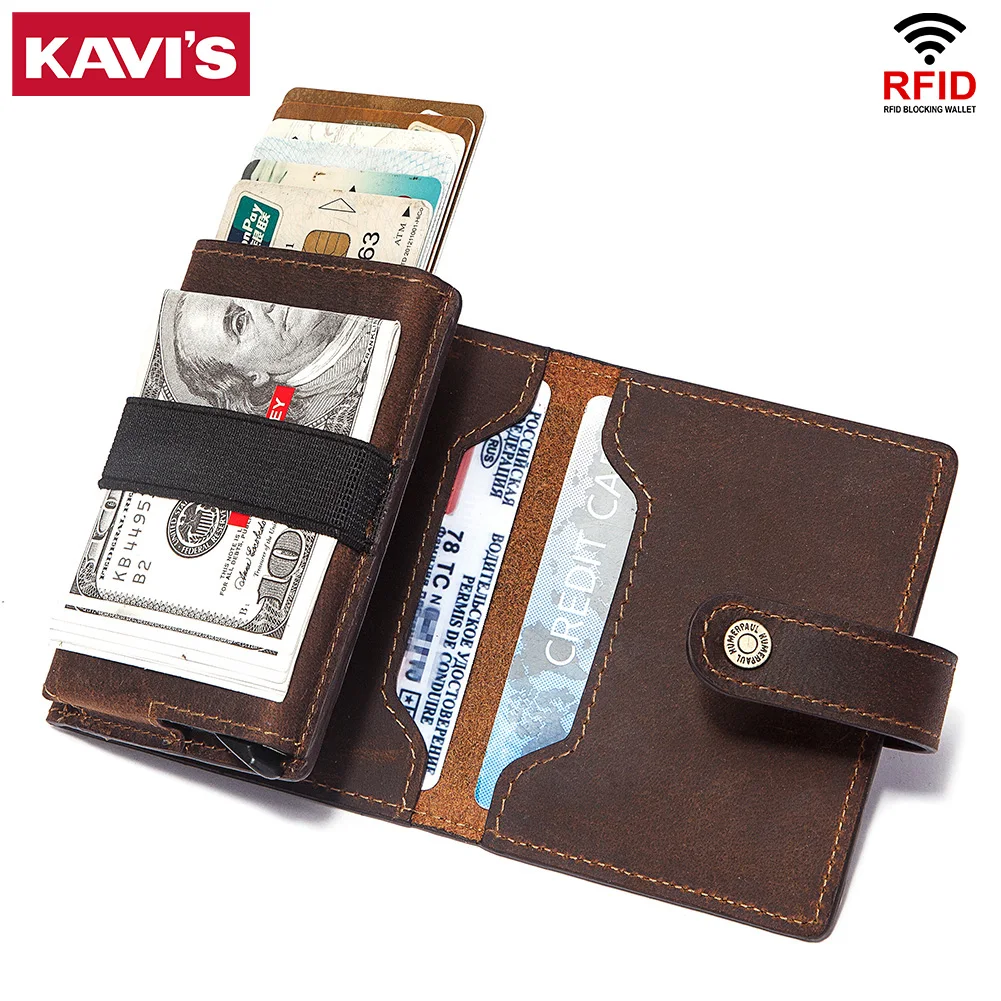 KAVIS Men Smart Wallet Credit Bank Card Holder Fashion Purse Aluminum Box Business Casual Mini Wallets Brand Money Purse Coffee 
KAVIS Men Smart Wallet Credit Bank Card Holder Fashion Purse Aluminum Box Business Casual Mini Wallets Brand Money Purse Coffee