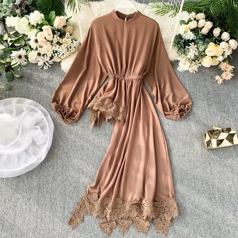 Vintage Lace Patchwork Irregular Blouse Women Sexy Lantern Sleeve Long Hem Slim Brown/Black/White Shirt Autumn 2020 Fashion Tops
Vintage Lace Patchwork Irregular Blouse Women Sexy Lantern Sleeve Long Hem Slim Brown/Black/White Shirt Autumn 2020 Fashion Tops