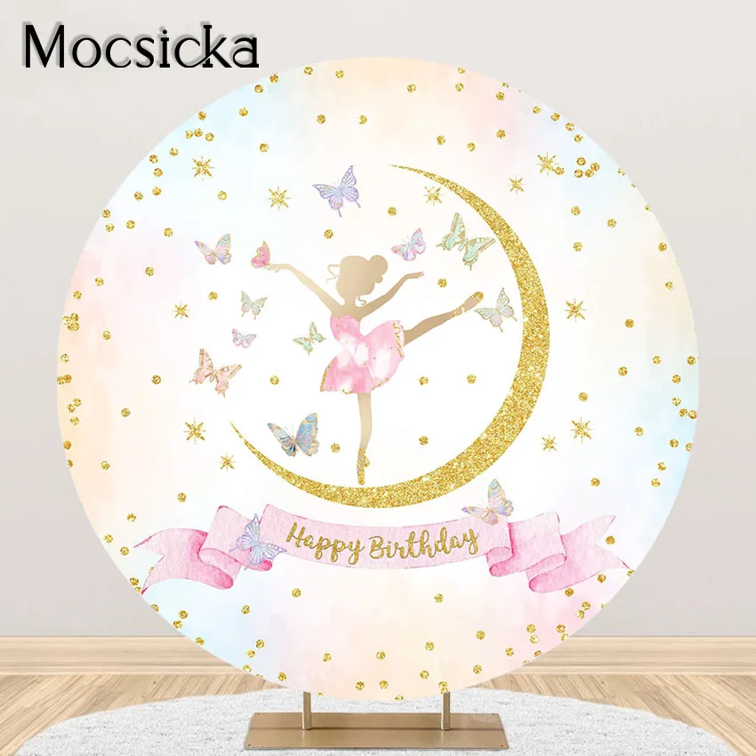 Mocsicka Ballet Girl Birthday Party Backdrop Butterflies Art Ballet Princess Round Circle Cover Party Decorations Photoshoot
Mocsicka Ballet Girl Birthday Party Backdrop Butterflies Art Ballet Princess Round Circle Cover Party Decorations Photoshoot