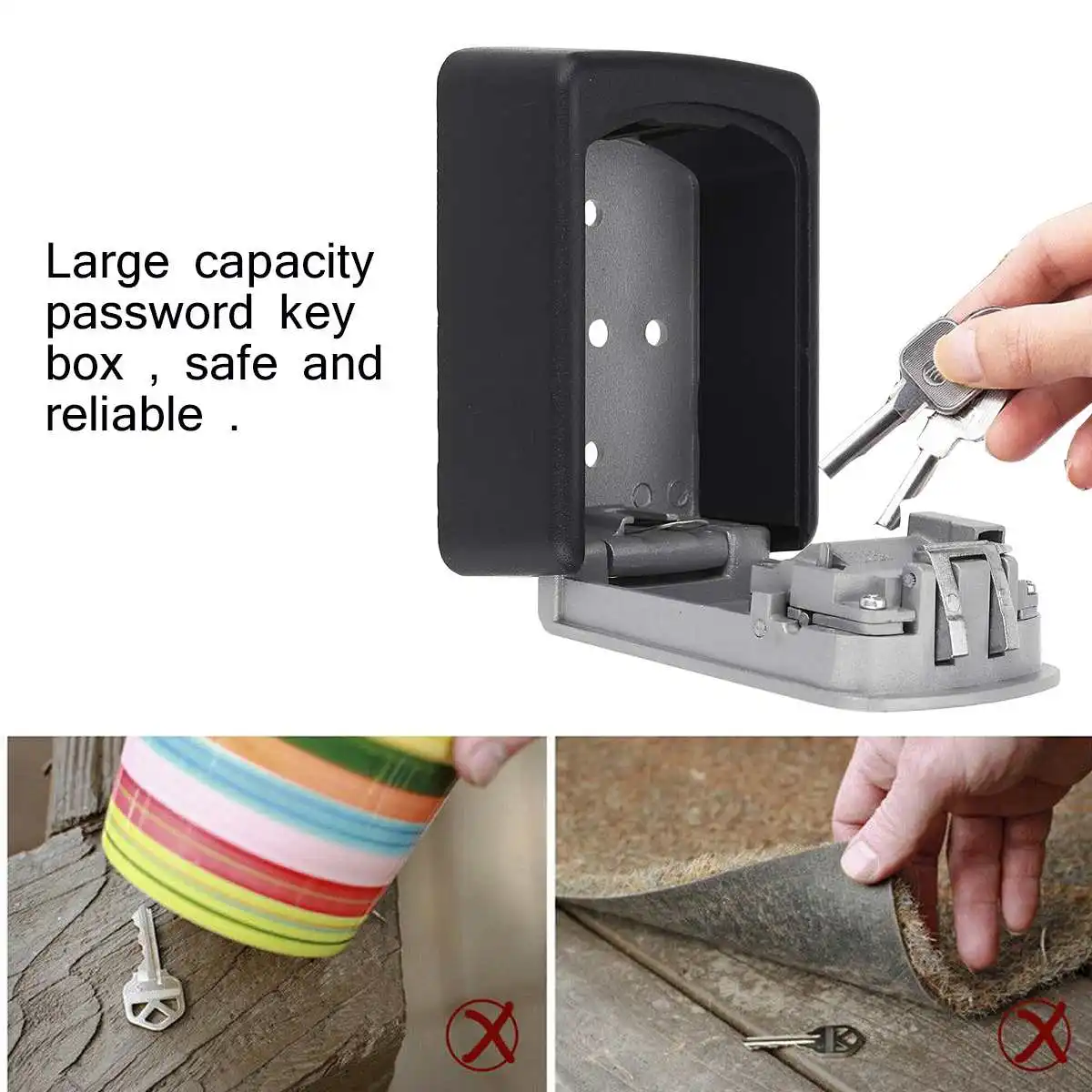 Key Lock Box Outdoor Wall Mount Combination Password Lock Aluminum Alloy Weatherproof Key Safe Box Security Safes For Home
Key Lock Box Outdoor Wall Mount Combination Password Lock Aluminum Alloy Weatherproof Key Safe Box Security Safes For Home