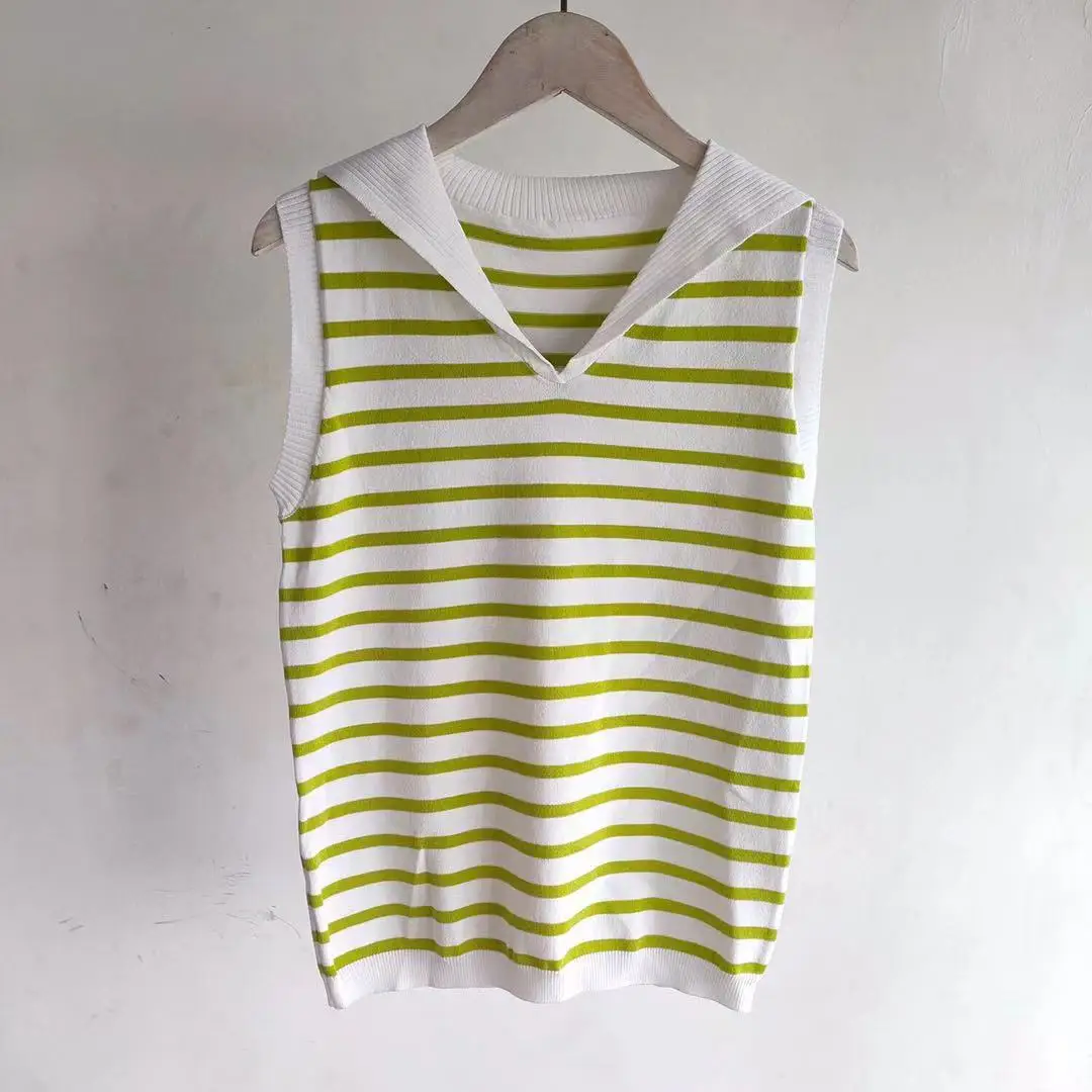 She Beaty Knitted Sailor Collar Sleeveless Sweater Pullovers Women Casual Striped Letters Designer Brand Jumper Clothes Traf Top
She Beaty Knitted Sailor Collar Sleeveless Sweater Pullovers Women Casual Striped Letters Designer Brand Jumper Clothes Traf Top