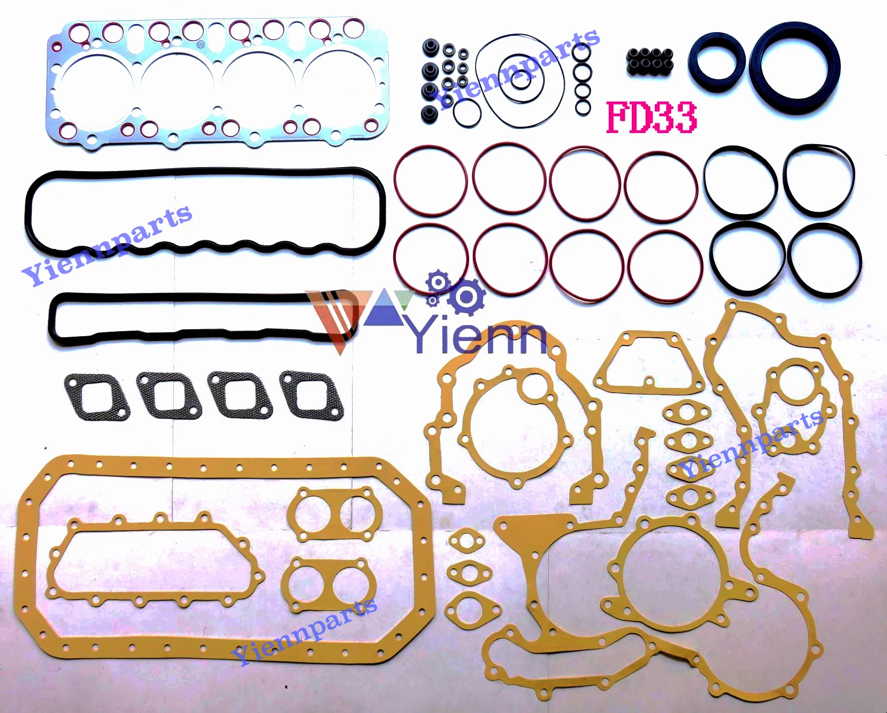

Полный комплект прокладок для Nissan FD33 FD33T 10101-T9327 с прокладкой головки 11044-T9000 для экскаватора HITAICHI EX60SR FD33, детали двигателя