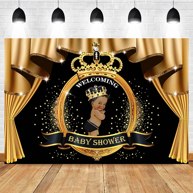 

Mocsicka фон для детской фотосъемки с изображением Золотой занавески короны реквизит для детской портретной фотосъемки баннер