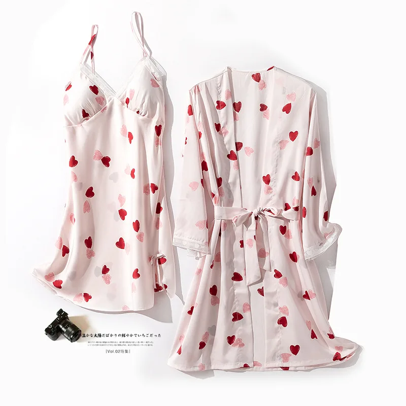 Black Women Print Robe Set Satin Silky 2PCS Sleepwear Summer Nighty&Robe Set Sexy Lace Kimono Gown Female Home Clothes
Black Women Print Robe Set Satin Silky 2PCS Sleepwear Summer Nighty&Robe Set Sexy Lace Kimono Gown Female Home Clothes