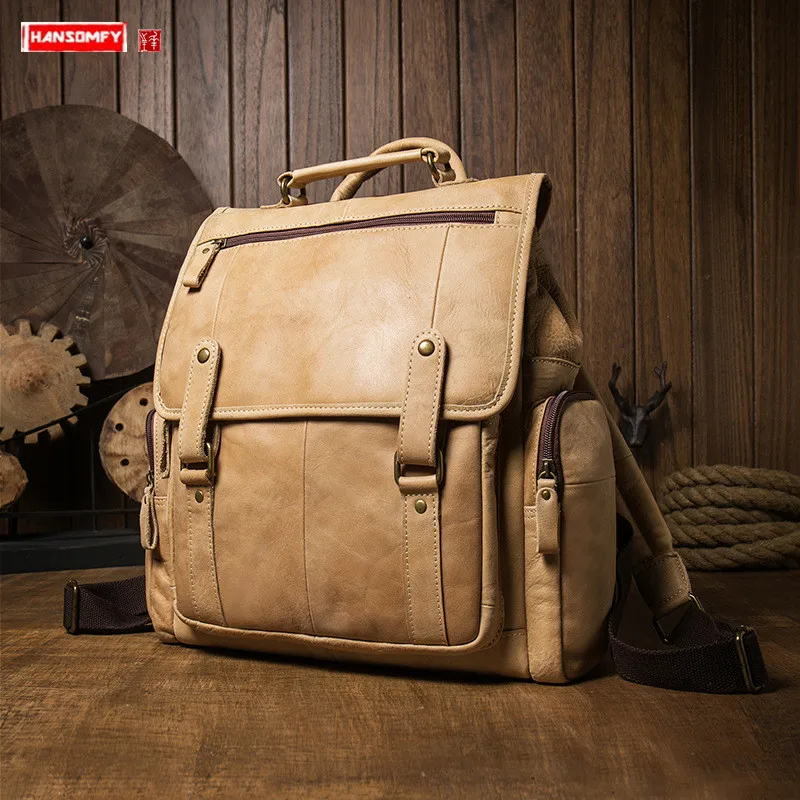 Genuine Leather Men Backpack Simple Large Capacity Travel backpacks Fashion Bag First Layer Cowhide New Original 2021 Male Bag
Genuine Leather Men Backpack Simple Large Capacity Travel backpacks Fashion Bag First Layer Cowhide New Original 2021 Male Bag