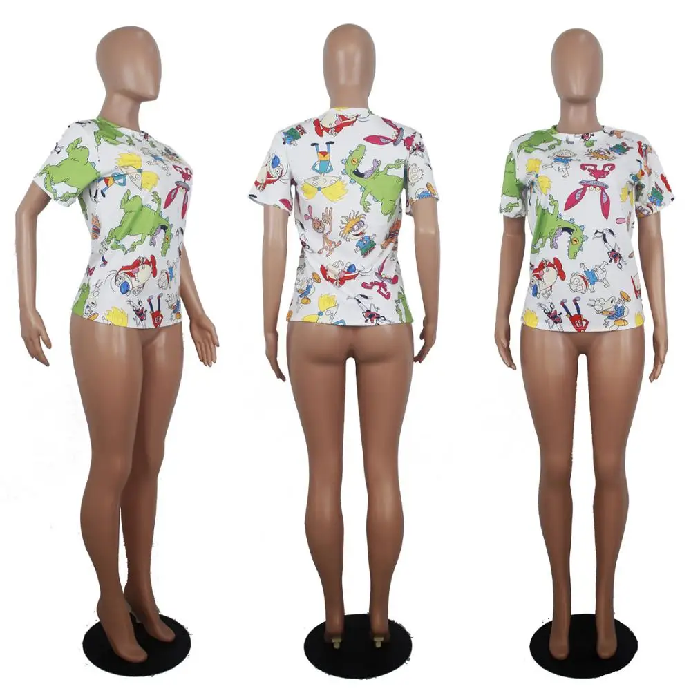 Europe and the United States casual cartoon printing short sleeve T-shirt fashion loose O collar women's shirt
Europe and the United States casual cartoon printing short sleeve T-shirt fashion loose O collar women's shirt