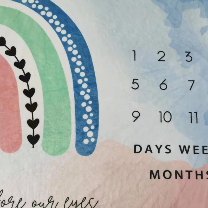 B36E Baby Monthly Record Growth Milestone Blanket Newborn Photography Props Creative Cartoon Rainbow Printing Background
B36E Baby Monthly Record Growth Milestone Blanket Newborn Photography Props Creative Cartoon Rainbow Printing Background