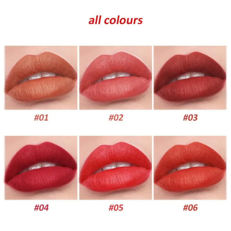 6 Colors Makeup Matte Lipstick Waterproof Long Lasting Lip Stick Sexy Red Pink Velvet Nude Lipsticks Women Cosmetics Batom Matte
6 Colors Makeup Matte Lipstick Waterproof Long Lasting Lip Stick Sexy Red Pink Velvet Nude Lipsticks Women Cosmetics Batom Matte