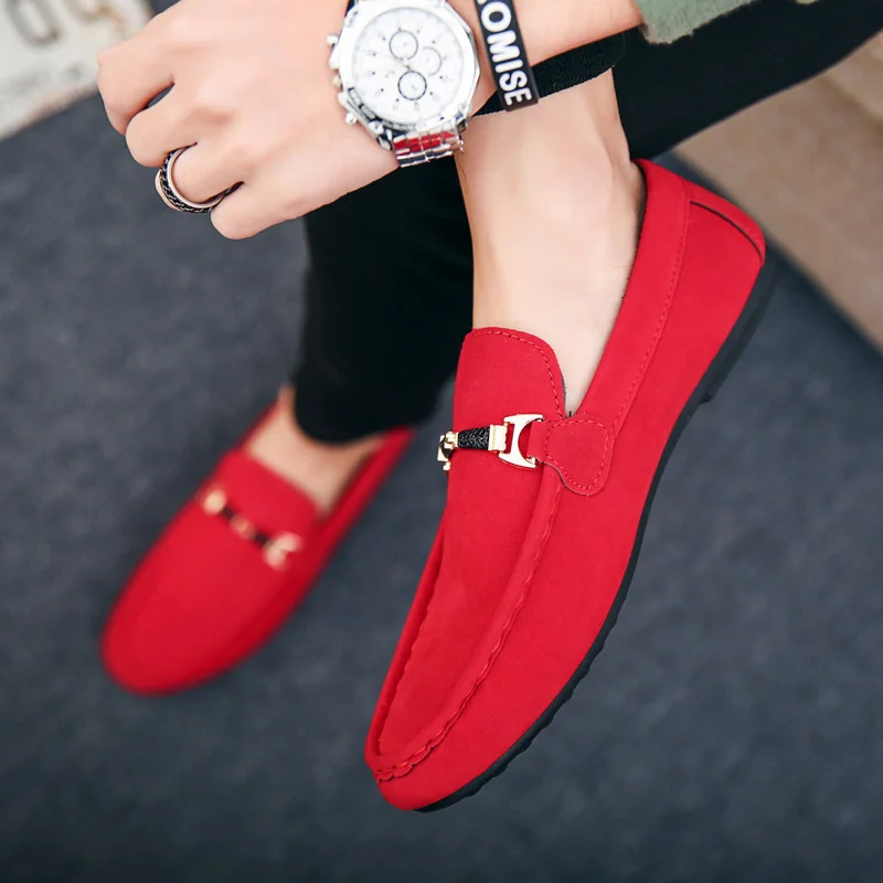 Design shoes for men, slip-on leather shoes, casual men's shoes, adult red driving moccasin soft non-slip loafers
Design shoes for men, slip-on leather shoes, casual men's shoes, adult red driving moccasin soft non-slip loafers