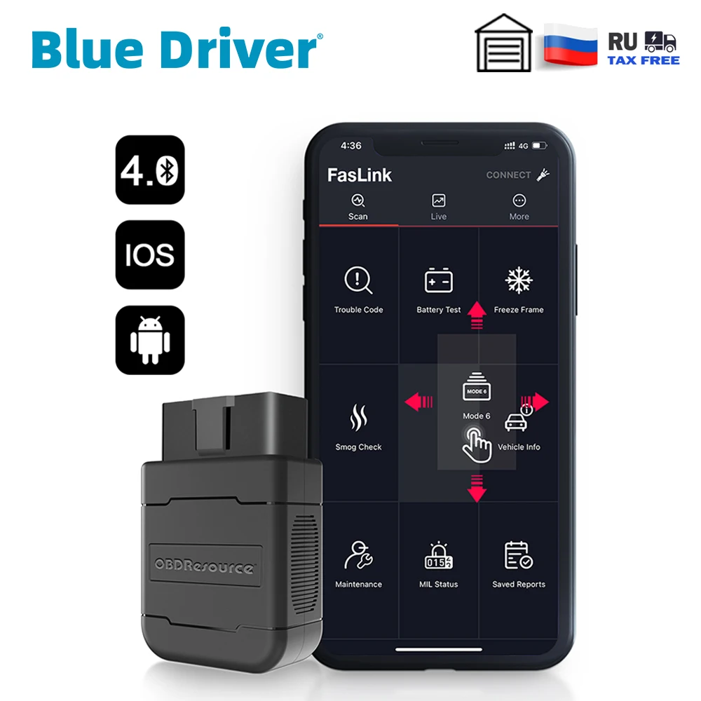 Синий драйвер OBD2 автомобильный диагностический сканер ELM327 V1.5 Bluetooth 4 0 для iPhone с