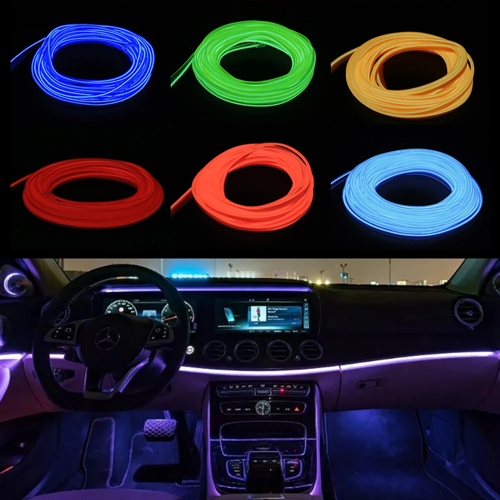 1M 3M 5M car EL Wire led strip Atmosphere light for DIY flexible AUTO interior Lamp Party decoration lights Neon strips 12V USB 
1M 3M 5M car EL Wire led strip Atmosphere light for DIY flexible AUTO interior Lamp Party decoration lights Neon strips 12V USB