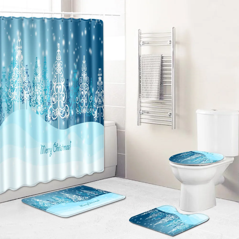 Zeegle Shower Curtain Christmas Bath Curtain Non-slip Bathroom Carpet Set Shower Mat Absorbent Toilet Rug Soft Bath Mat Set
Zeegle Shower Curtain Christmas Bath Curtain Non-slip Bathroom Carpet Set Shower Mat Absorbent Toilet Rug Soft Bath Mat Set