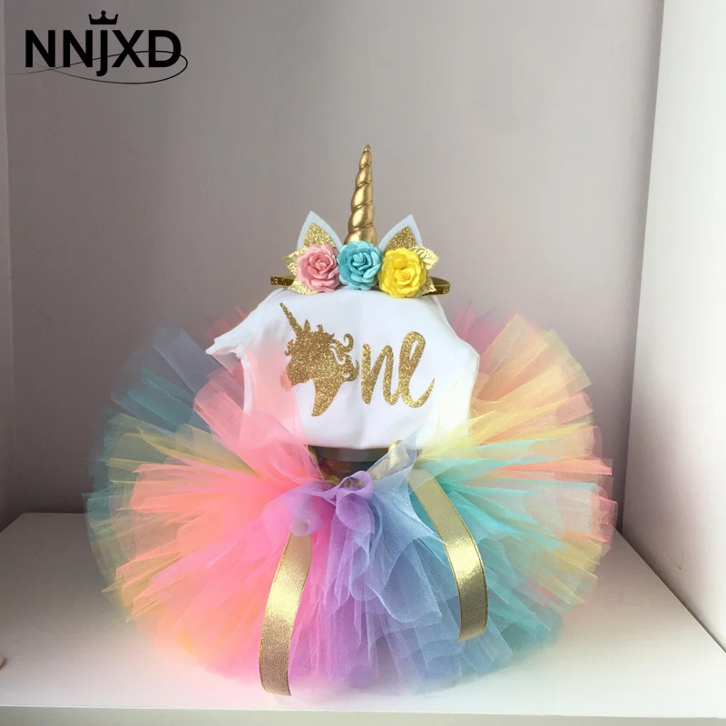 Baby Unicorn Dress Cartoon Girls Clothes Rainbow Color Tutu Dress One Year Birthday Clothes 1st Party Costume Summer Cotton Wear
Baby Unicorn Dress Cartoon Girls Clothes Rainbow Color Tutu Dress One Year Birthday Clothes 1st Party Costume Summer Cotton Wear