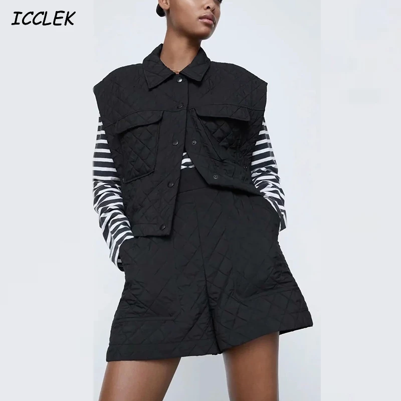 Women's Spring Vest Parkas Sleeveless Padded Coats Quilted Coats Thin Parkas Vest Autumn Women's Shorts Sets Two Piece Set Women
Women's Spring Vest Parkas Sleeveless Padded Coats Quilted Coats Thin Parkas Vest Autumn Women's Shorts Sets Two Piece Set Women