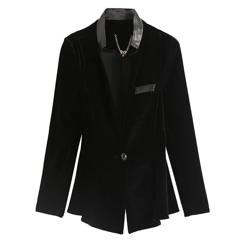 Golden Velvet Coats And Jackets Women Black Cardigan Autumn Coat Female Casual Casaco Feminino Women Clothes 2019 Outwear
Golden Velvet Coats And Jackets Women Black Cardigan Autumn Coat Female Casual Casaco Feminino Women Clothes 2019 Outwear