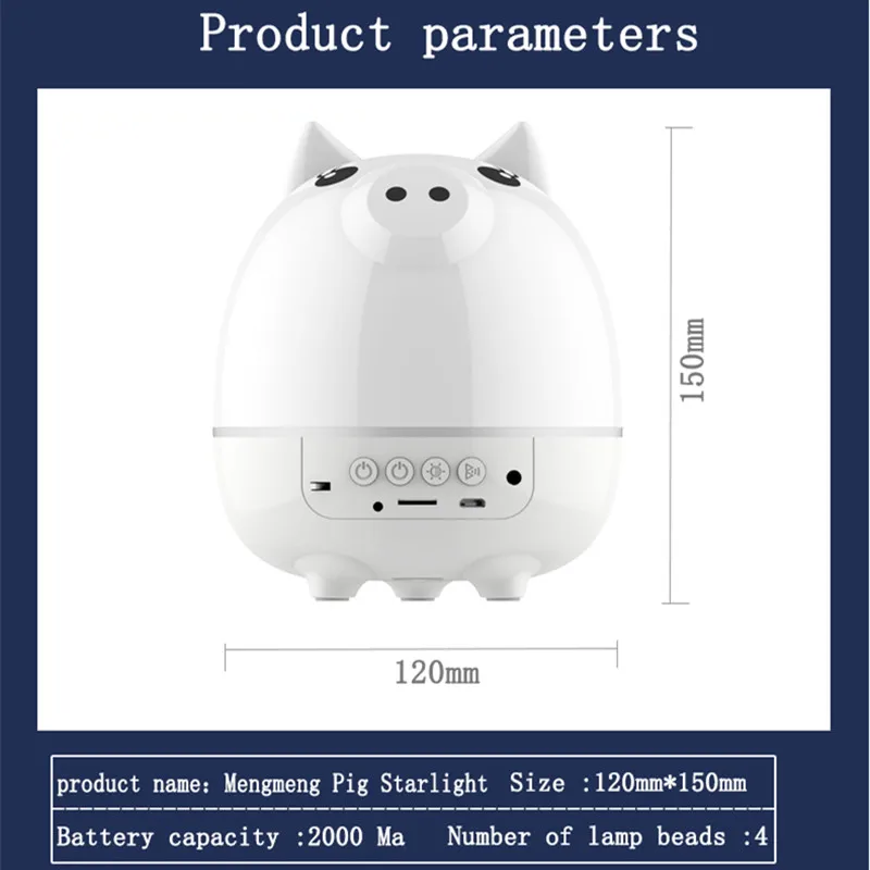 Night Light LED Creative Star Rotating Projector Remote Control Timer Bluetooth Music Speaker Gift Piggy Lamp Starry Romantic 
Night Light LED Creative Star Rotating Projector Remote Control Timer Bluetooth Music Speaker Gift Piggy Lamp Starry Romantic