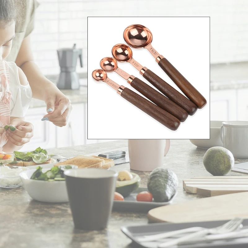 4 Pcs Multi-size Kitchen Measuring Spoon Durable Practical Wooden Handle Baking Measuring Cup Stainless Steel Utensil Kit Home
4 Pcs Multi-size Kitchen Measuring Spoon Durable Practical Wooden Handle Baking Measuring Cup Stainless Steel Utensil Kit Home