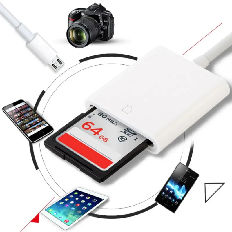 Card Reader Micro To Secure Digital Memory Cards Phone OTG Adapter Cable For Android for Samsung Micro port mobile phone
Card Reader Micro To Secure Digital Memory Cards Phone OTG Adapter Cable For Android for Samsung Micro port mobile phone