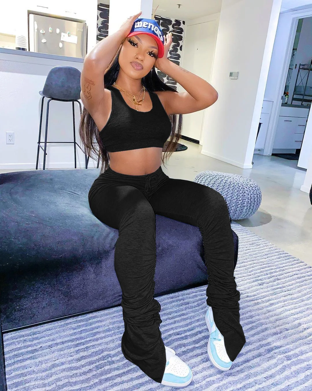 Tank Top And Stacked Pants 2 Piece Set Women Casual Sportswear Sleeveless Tracksuits Fashion Workout Grey Matching Sets 18
Tank Top And Stacked Pants 2 Piece Set Women Casual Sportswear Sleeveless Tracksuits Fashion Workout Grey Matching Sets 18