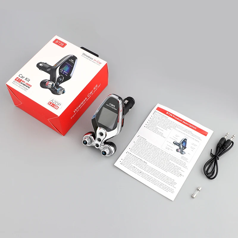 Car Kit MP3 Player Handsfree Wireless Bluetooth 5.0 FM Transmitter Dual USB Car Charger QC3.0 U Disk TF Audio Music modulator 
Car Kit MP3 Player Handsfree Wireless Bluetooth 5.0 FM Transmitter Dual USB Car Charger QC3.0 U Disk TF Audio Music modulator