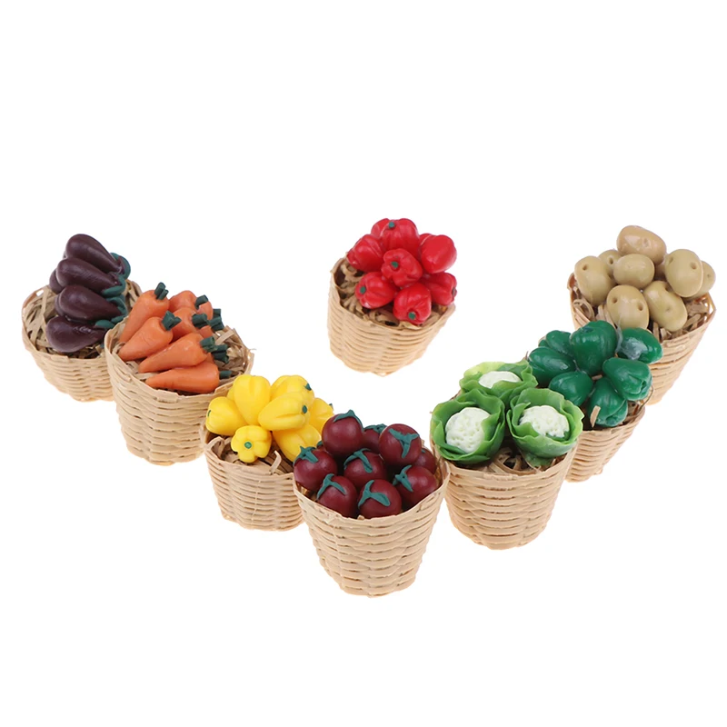 1:12 Mini Simulation Artificial Fruits and Vegetables Doll House Vegetable Bamboo Basket Miniature Accessories for Children
1:12 Mini Simulation Artificial Fruits and Vegetables Doll House Vegetable Bamboo Basket Miniature Accessories for Children
