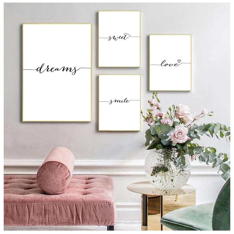 Love Smile Dream Sweet Quotes Canvas Poster and Prints Painting Wall Art Nordic Style Decorative Picture Home Bedroom Decor
Love Smile Dream Sweet Quotes Canvas Poster and Prints Painting Wall Art Nordic Style Decorative Picture Home Bedroom Decor