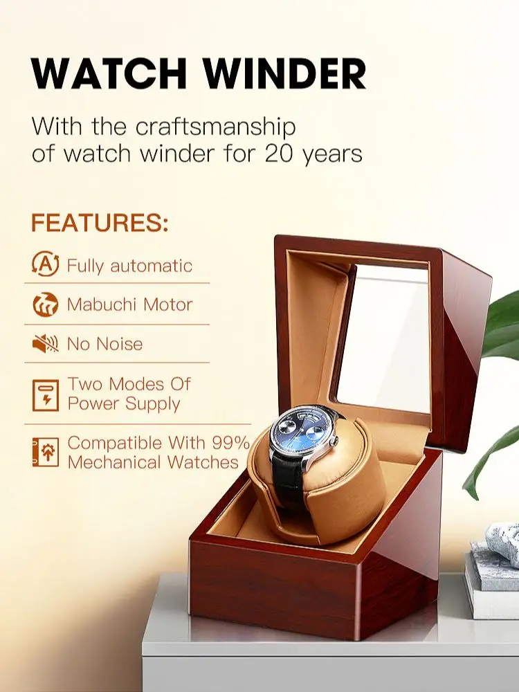 2022 Luxury 1 Watch Box Automatic Wooden Mechanical Watches Winder Storage Single Winding PU Leather Case Holder Silent Display 2022 Luxury 1 Watch Box Automatic Wooden Mechanical Watches Winder Storage Single Winding PU Leather Case Holder Silent Display