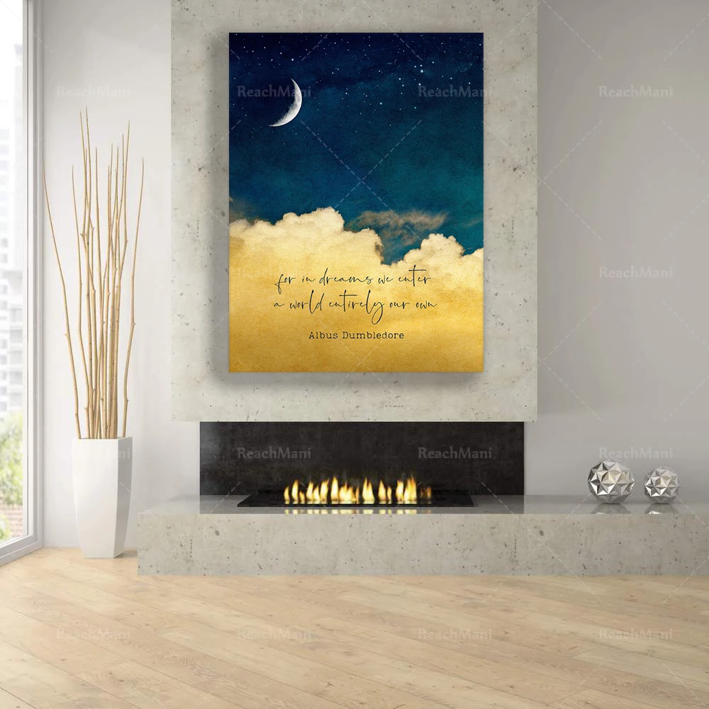 Albus Dumbledore Quote: For in dreams we enter a world entirely our own. Metaphysical Art Printable | Crescent Moon Wall Poster
Albus Dumbledore Quote: For in dreams we enter a world entirely our own. Metaphysical Art Printable | Crescent Moon Wall Poster