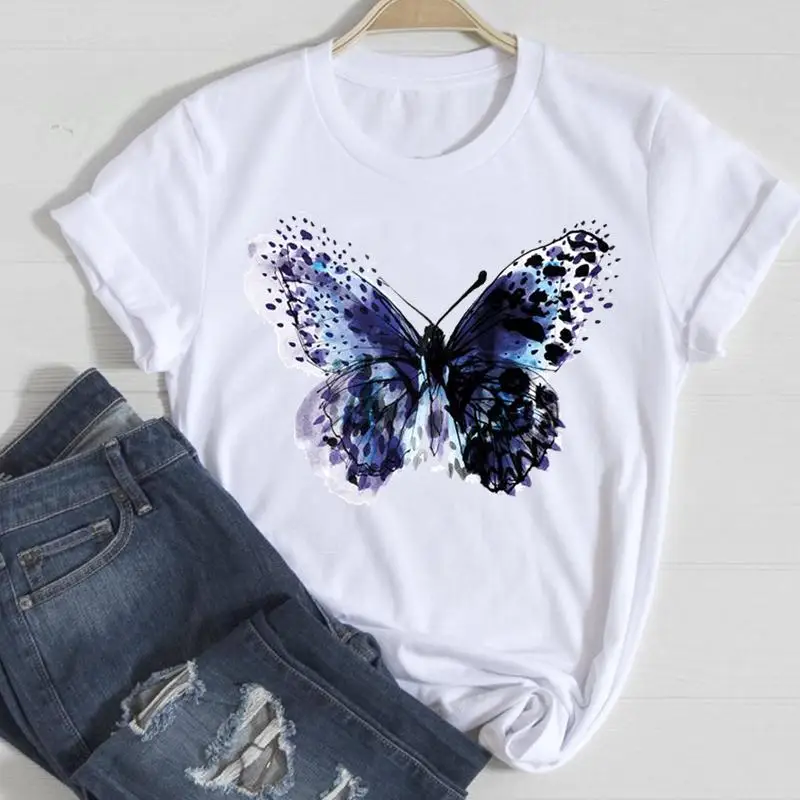 Women Casual T-shirt Harajuku Watercolor butterfly Print T Shirt 2021 Summer Short Sleeved O-Neck Tshirt Women Fashion Tops Tees
Women Casual T-shirt Harajuku Watercolor butterfly Print T Shirt 2021 Summer Short Sleeved O-Neck Tshirt Women Fashion Tops Tees