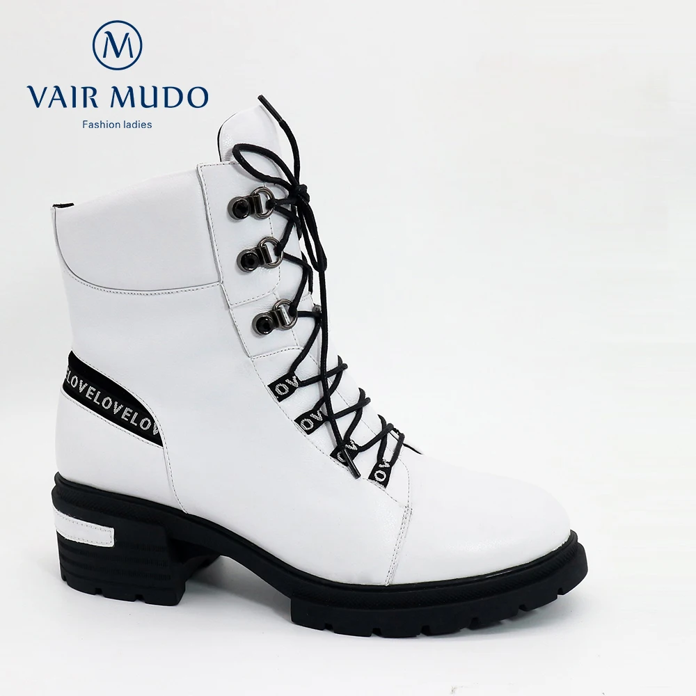 VAIR MUDO Ankle Boots Shoes Fashion Thick Heels Genuine Leather Boot Women Shoes Lace up White and Yellow Autumn Winter DX116
VAIR MUDO Ankle Boots Shoes Fashion Thick Heels Genuine Leather Boot Women Shoes Lace up White and Yellow Autumn Winter DX116