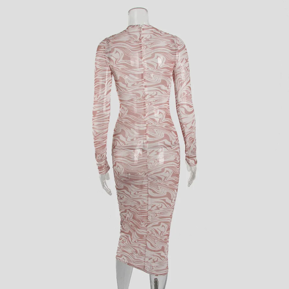 Sexy Zebra Print Sheer Mesh Bodycon Dresses for Women Party Long Sleeve See Through Midi Dress Y2K Night Out Robe Clothes
Sexy Zebra Print Sheer Mesh Bodycon Dresses for Women Party Long Sleeve See Through Midi Dress Y2K Night Out Robe Clothes