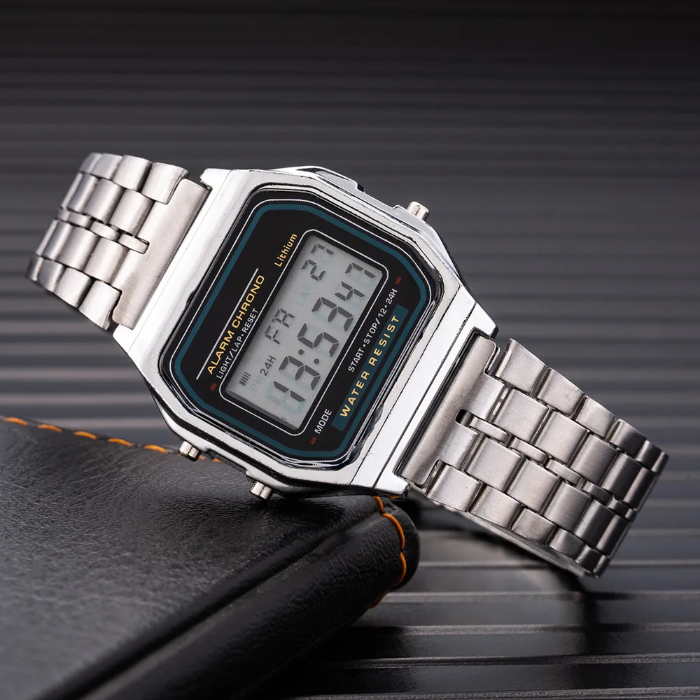 Часы наручные Цифровые мужские и женские модные деловые электронные с браслетом
