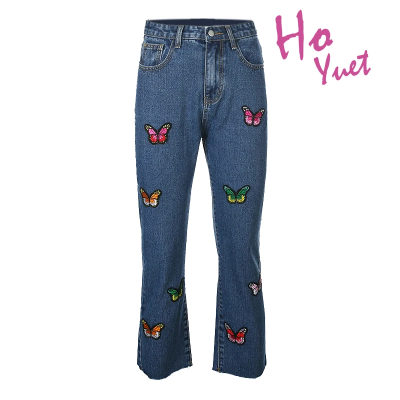 HoYuet Butterfly Pattern Embroidery Pants Women Denim Straight High Waist Pants Streetwear Casual Korean Fashion Style Trousers
HoYuet Butterfly Pattern Embroidery Pants Women Denim Straight High Waist Pants Streetwear Casual Korean Fashion Style Trousers