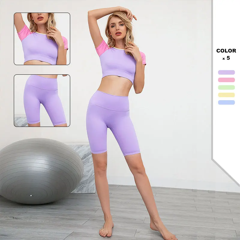 Women Yoga Short Sleeve set Seamless Sport Suit Short Sleeve Fitness Crop Top High Waist Seamless Leggings Sports Workout Outfit
Women Yoga Short Sleeve set Seamless Sport Suit Short Sleeve Fitness Crop Top High Waist Seamless Leggings Sports Workout Outfit