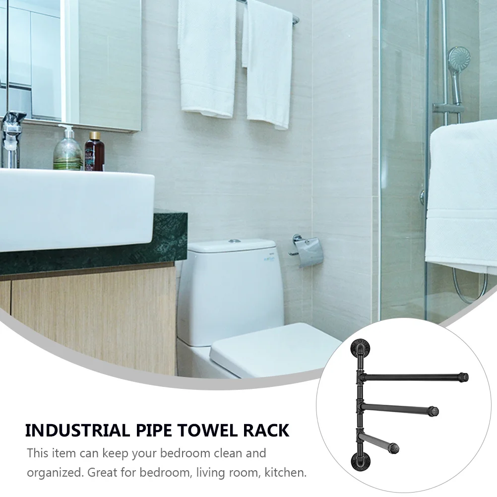 Industrial Pipe 3-Bar Towel Rack Heavy Duty Swivel Towel Rack for Bathroom
Industrial Pipe 3-Bar Towel Rack Heavy Duty Swivel Towel Rack for Bathroom