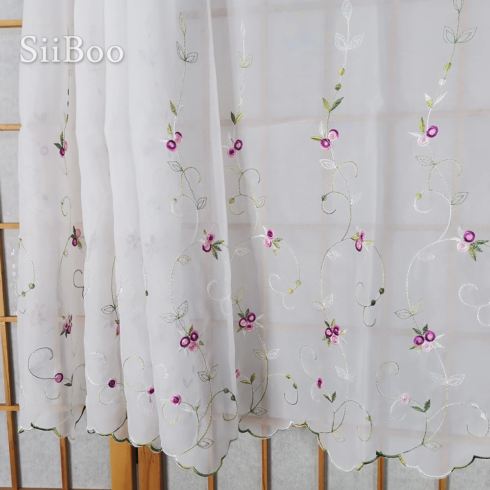 Siiboo romatic pastorial voile tube curtain tiny floral embroidiery bay window door use home decor cafe Gasa sp6572
Siiboo romatic pastorial voile tube curtain tiny floral embroidiery bay window door use home decor cafe Gasa sp6572