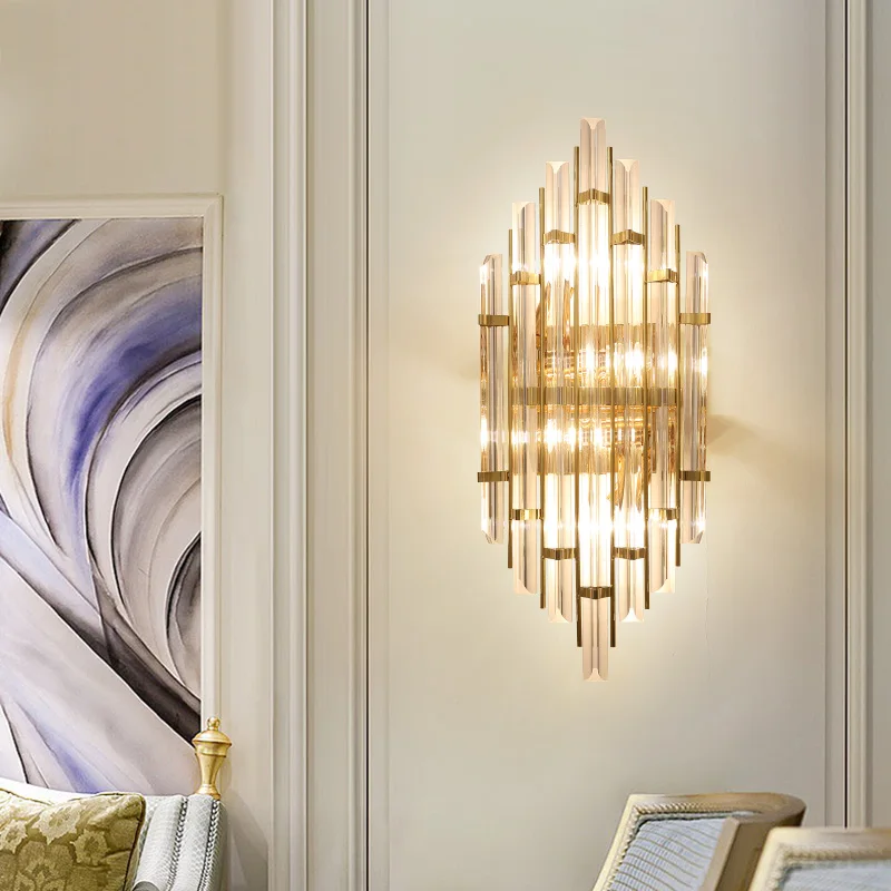 Luxury American Crystal Simple Wall Lamp Living Room Bedroom Bedside Aisle Led Background Light
Luxury American Crystal Simple Wall Lamp Living Room Bedroom Bedside Aisle Led Background Light