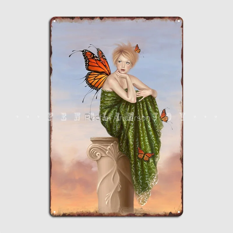 

Sunrise Monarch Butterflys Fairy Poster Metal Plaque Wall Cave Cinema Designing Garage Decoration Tin Sign Posters