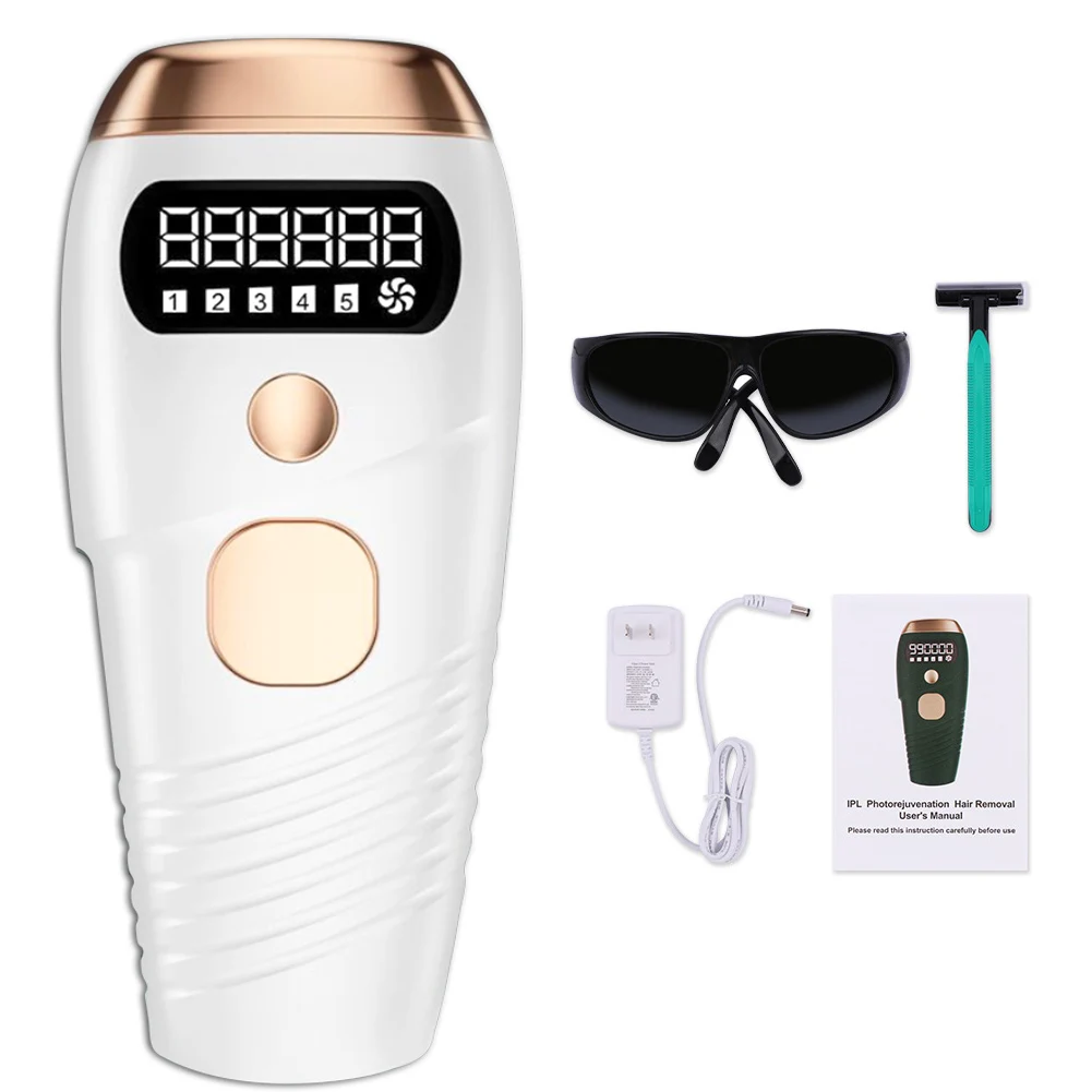 IPL Laser Epilator 990000 Flash Hair Removal Device Painless Face Body Trimmer Permanent Skin Rejuvenation Home Shaving Device
IPL Laser Epilator 990000 Flash Hair Removal Device Painless Face Body Trimmer Permanent Skin Rejuvenation Home Shaving Device