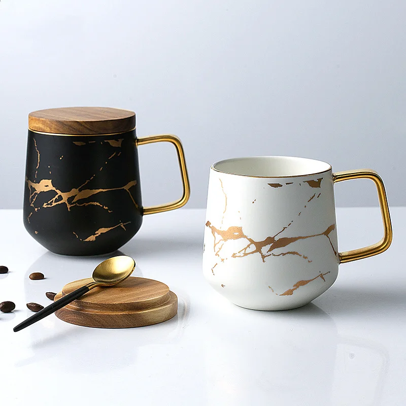 Matte Marble Ceramic Coffee Mug with Saucer Lid Set Light Luxury Condensed Coffee Cup Breakfast Milk Cups Home Drinkware 400ml 
Matte Marble Ceramic Coffee Mug with Saucer Lid Set Light Luxury Condensed Coffee Cup Breakfast Milk Cups Home Drinkware 400ml