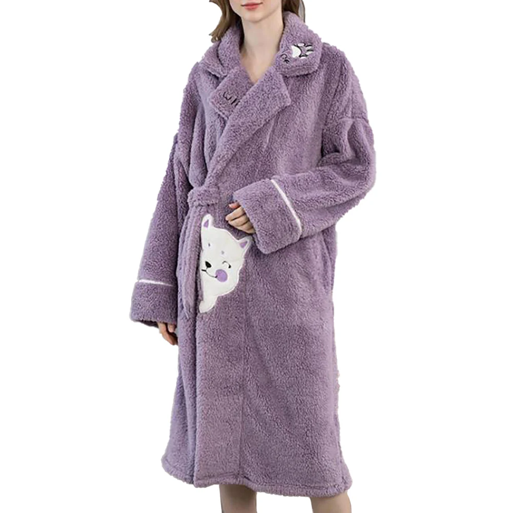 Winter Women Cartoon Print Kimono Robe Gown Flannel Nightwear Soft Home Clothes Warm Sleepwear Casual Plush Bathrobe Nightgown
Winter Women Cartoon Print Kimono Robe Gown Flannel Nightwear Soft Home Clothes Warm Sleepwear Casual Plush Bathrobe Nightgown