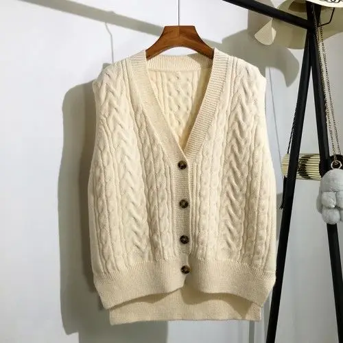 Sweater women's cardigan spring and autumn wear new Korean style loose student sleeveless sweater jacket
Sweater women's cardigan spring and autumn wear new Korean style loose student sleeveless sweater jacket