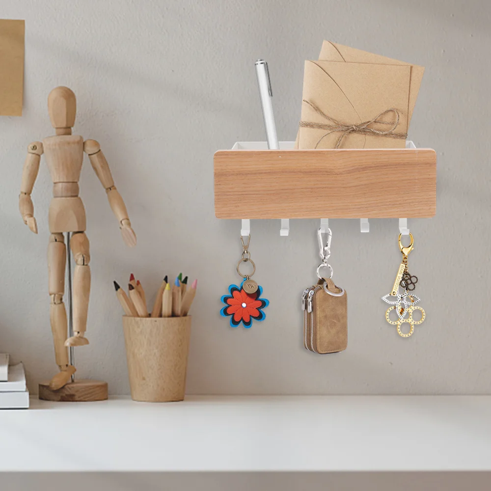 1pc Durable Wall-mounted Shelf with Hooks Storage Rack Wood Shelf with Hooks
1pc Durable Wall-mounted Shelf with Hooks Storage Rack Wood Shelf with Hooks