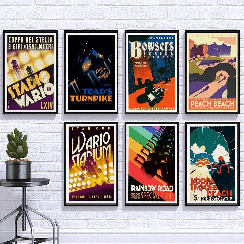 Mario Kart Inspiration Peach Beach Bowser Castle Wario Stadium Rainbow Road Retro Poster Prints Canvas Wall Artist Home Decor
Mario Kart Inspiration Peach Beach Bowser Castle Wario Stadium Rainbow Road Retro Poster Prints Canvas Wall Artist Home Decor